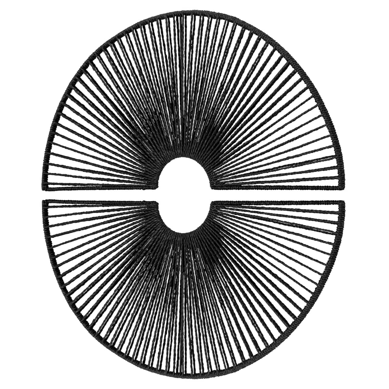 American Art Decor Twin Eclipses 2-Piece Black Paper Rope Wall Art - 30.25" x 30.25"